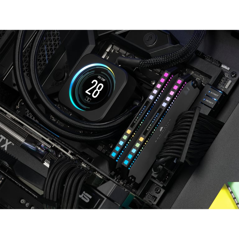 CORSAIR Dominator Platinum RGB DDR5 kit : 2 x DIMM 288 broches 2800 MHz / PC5 44800 CL36 1.25 V - vue 5