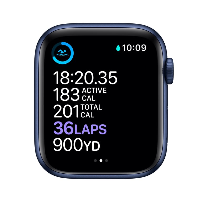 Apple Watch Series 6 OLED 44 mm Digital 368 x 448 Pixeles Pantalla táctil Azul Wifi GPS (satélite)