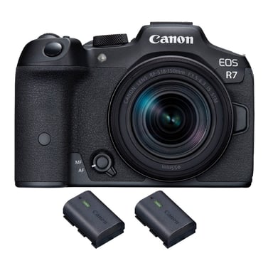 Appareil photo hybride Canon EOS R7 + RF-S 18-150mm STM + 2 Canon LP-E6NH + Ebook  20 astuces pour des images qui claquent  - Neuf