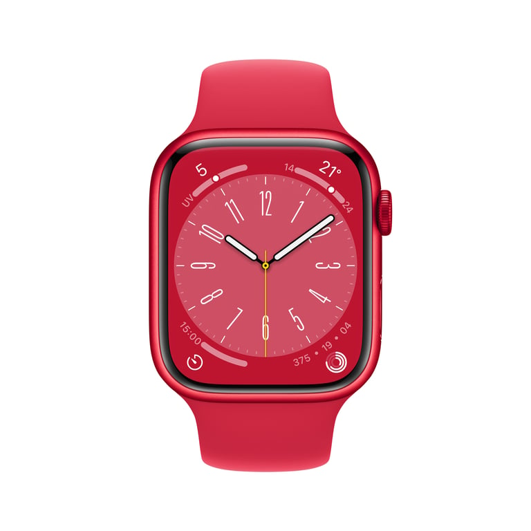 Apple Watch Series 8 OLED 45 mm Numérique 396 x 484 pixels Écran tactile Rouge Wifi GPS (satellite)