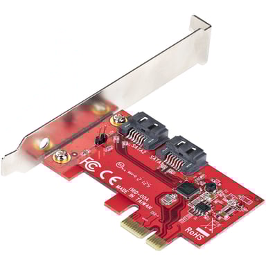 StarTech.com Scheda PCI Express SATA - Scheda Espansione PCIe SATA 2 Porte 6Gbps - Profilo Standard/Basso - Adattatore/Controlle