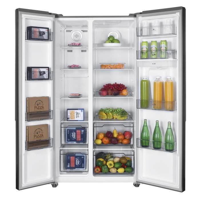 Réfrigérateur américain Continental Edison CERA532NFIXD 2 portes L90 cm xH177 cm Inox - vue 4