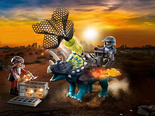 Playmobil Triceratops y soldados