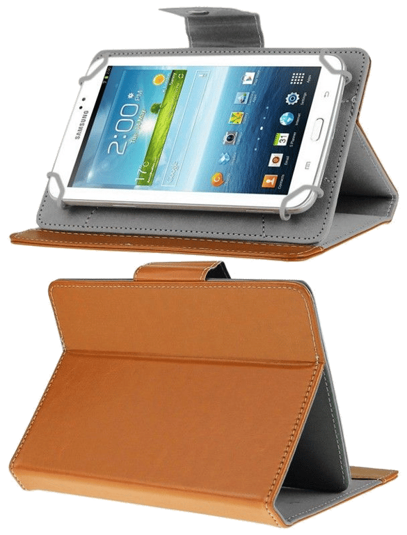 Housse de Protection Pliable Simili Cuir Orange Pour Tablette Tactile 9 Pouces Simili cuir YONIS