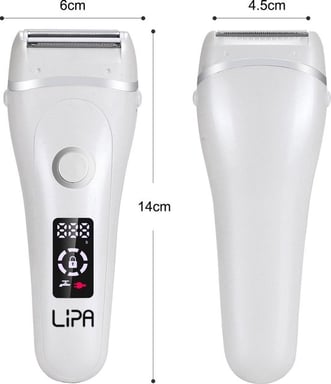 Lipa 588 Ladyshave Waterproof - Rasoir électrique pour femmes - Rechargeable - Rasoir féminin - Épilateur - Épilation du visage pour femmes