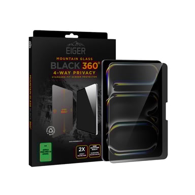 EIGER Mountain Glass - Verre Trempe Premium Asahi 2.5d Privacy 360° pour Apple Ipad Pro 13 (2024)