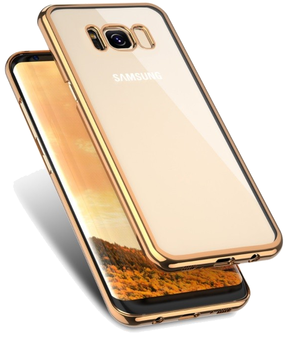 Coque Chrome Silicone SAMSUNG Galaxy S8 Contour Transparente Bumper Protection Gel Souple (ARGENT)