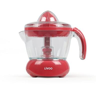 Exprimidor eléctrico - LIVOO - DOD131RC - 25 W - 1 cono grande y 1 cono pequeño - 700 ml - Rojo