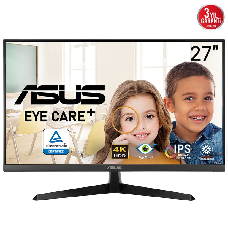 ASUS VZ27EHF W Eye Care Moniteur Gaming 27" IPS Full HD sans Cadres 100 Hz synchronisation adaptative 1 ms MPRT HDMI lumière Faible sans Scintillement Montage Mural - vue 7