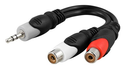 Deltaco AA-6 cavo audio 3.5mm 2 x RCA Nero Grigio Rosso (DELTACO lyd adapter - 10 cm)