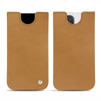 Pochette cuir Apple iPhone 12 Pro - Pochette - Marron - Cuir lisse premium