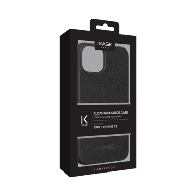 Funda de gamuza Alcantara para Apple iPhone 13, negro medianoche