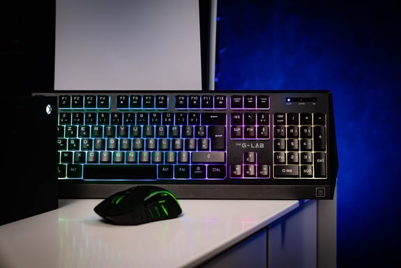 The G-Lab Keyz Tungsten teclado Juego RF inalámbrico AZERTY Francés Negro, Plata