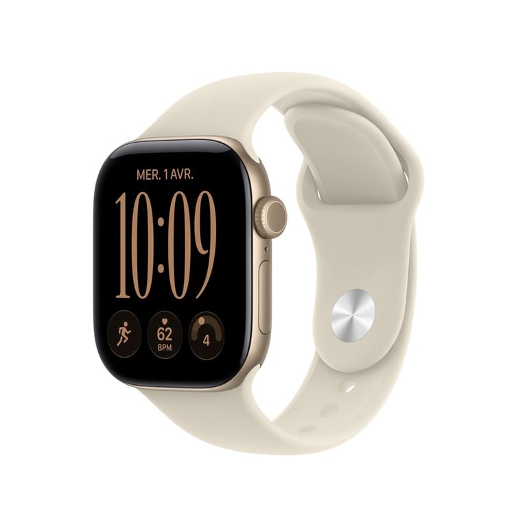 Apple Watch Series 12 GPS + Cellular 42 mm Boîtier en aluminium Or avec Bracelet Sport Sable / - vue 4