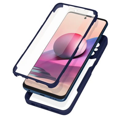 Coque pour Xiaomi Note 10 et 10S Dos Plexiglas Avant Polymère Bleu nuit