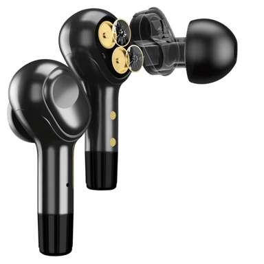 Écouteurs sans fil Sonik Pro intra-auriculaires avec boîtier de chargement, Noir onyx