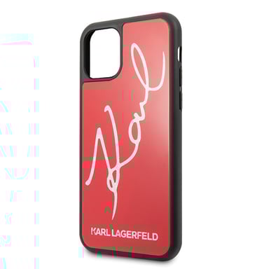 Etui  Karl Lagerfeld do iPhone 11 Pro Max czerwony Signature Glitter