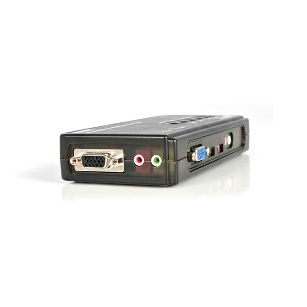 StarTech.com Switch KVM USB VGA à 4 ports avec câbles Kit commutateur écran clavier Commutateur écran clavier audio 4 x KVM / audio 1 utilisateur local de bureau - vue 9