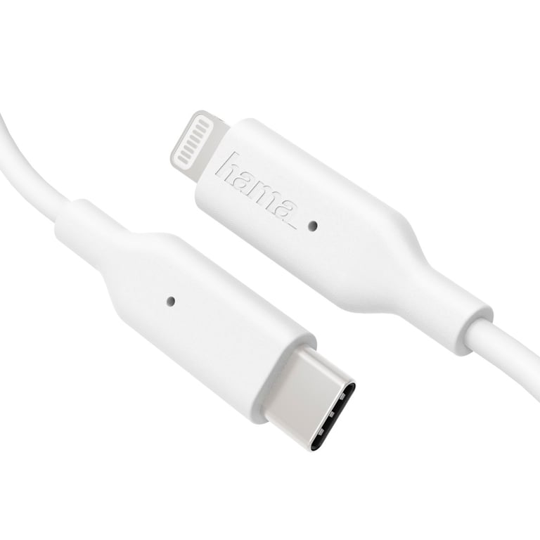 Hama Câble de charge rapide/données, USB Type-C / Lightning, 1 m, blanc