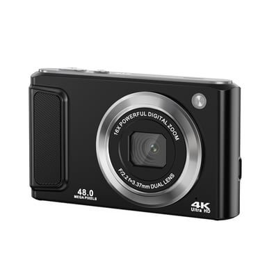 Appareil photo numérique 4K HD avec objectif avant et arrière et stabilisation Black