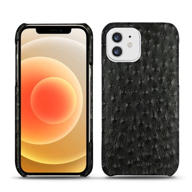 Coque cuir Apple iPhone 12 -  - Noir - Cuir Abaca