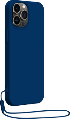 Coque Silicone + dragonne assortie Bleu marine pour iPhone 14 Pro Bigben