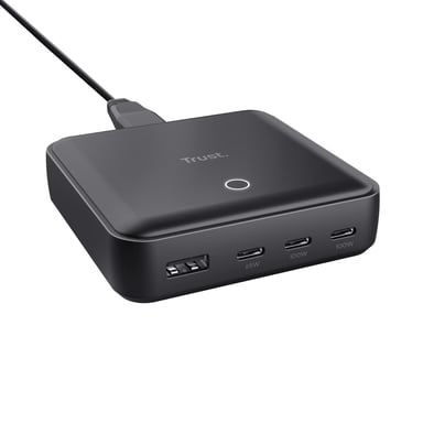 TRUST Modèle du produit : Chargeur de bureau Maxo - 3x USB-C + 1x USB-A 100W (Noir)