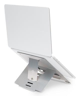 R-Go Tools Support pour ordinateur portable R-Go Riser Flexible, pliable et réglable, ergonomique, aluminium Hylite, argent