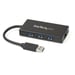 StarTech.com Hub portatile a 3 porte USB 3.0 (5Gbps) con cavo integrato e Gigabit Ethernet - Alluminio