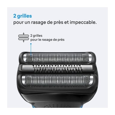 Tete de rasoir BRAUN Series 3 - 2 grilles - 100 % fabriqué en Allemagne