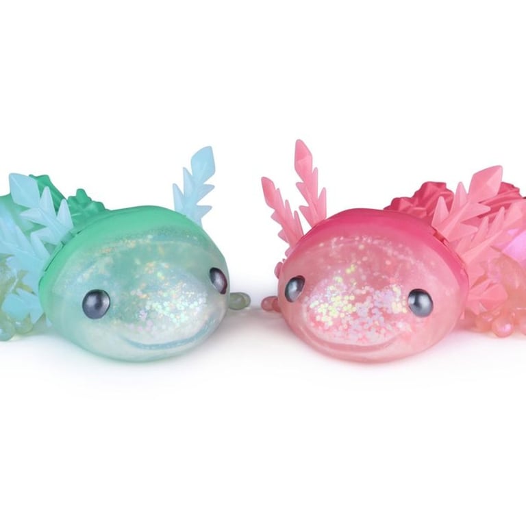 Figurine articulée CrystaLynx Dragons SPIN MASTER Axolotl dans son œuf 23 cm, effet scintillant multicolore - Neuf