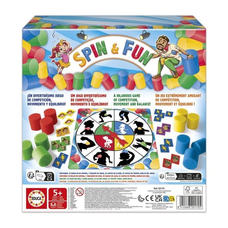Spin & Fun Jeu d’équilibre EDUCA Teste ’agilité et ’équilibre 2 à 4 joueurs Dès - vue 3