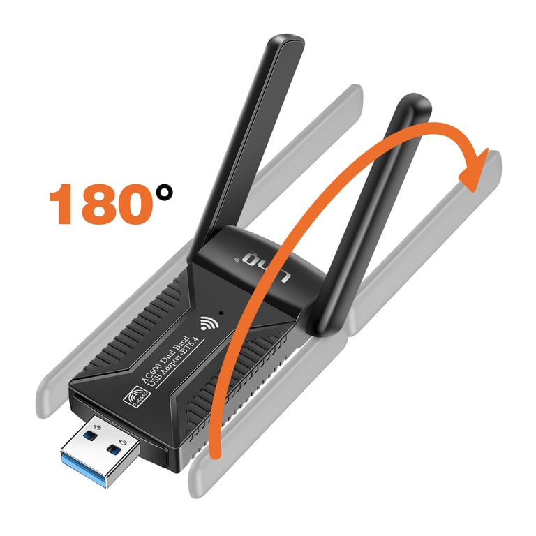 Carte Réseau Clé USB WiFi 600Mbps et Bluetooth 5.4 Double Bande Neuf - vue 3