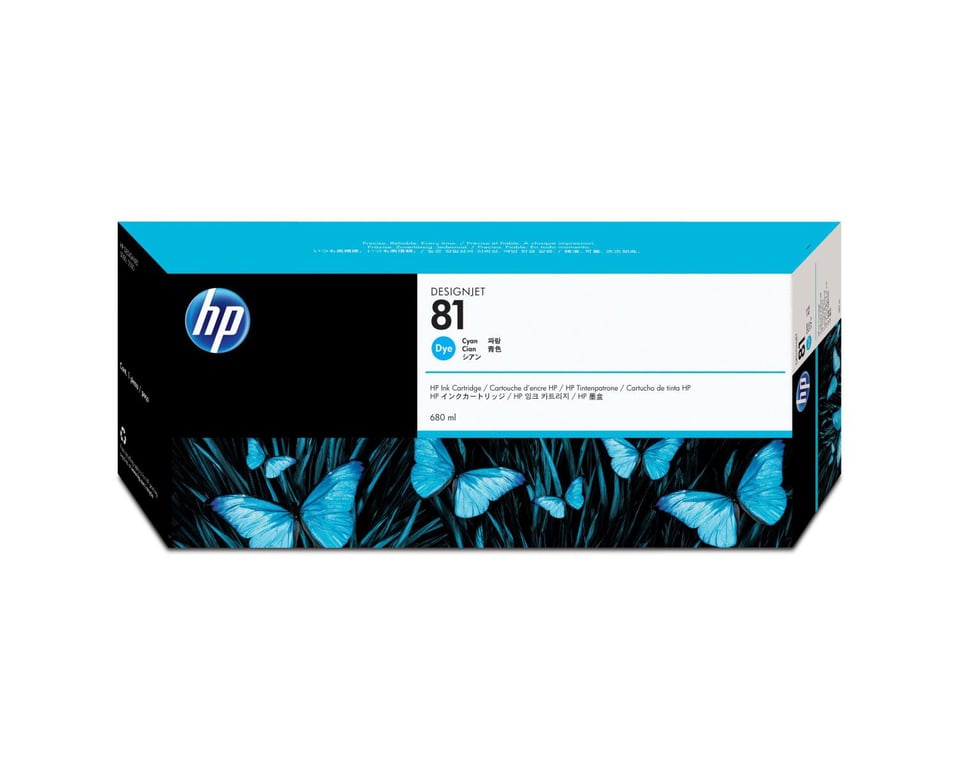 HP 81 680 ml fargestoffbasert blekkpatron, cyan cartouche d'encre 1 pièce(s) Original - Neuf
