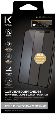 Protezione dello schermo in vetro temperato da bordo a bordo per Apple iPhone XS Max/11 Pro Max, nero