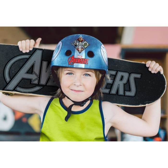 Casco Avengers Skate - STAMP - Taglia 54-60 cm - Bambino - Nero