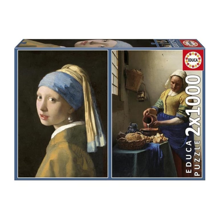 Puzzle EDUCA La Jeune Fille à la + La Laitière Johannes Vermeer 2x1000 pièces