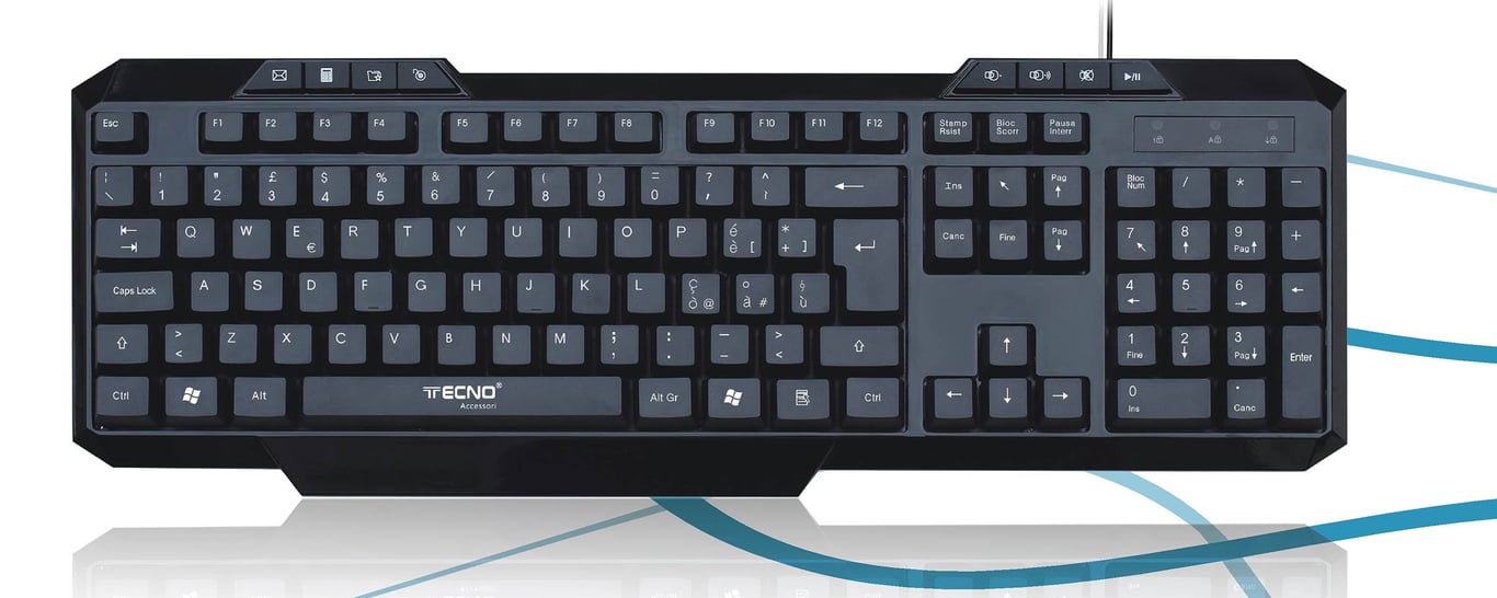 Tecno Tc-822 Clavier Bureau Usb Qwerty Italien Noir - Excellent État