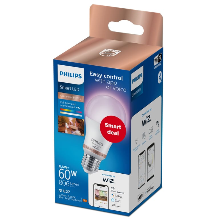 Ampoule Connectée Amazon 929003601062 – 8.5W Wi-Fi/Bluetooth, LED RGB - vue 4