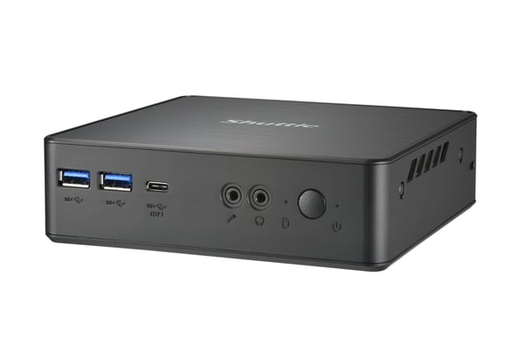 Shuttle XPC Nano PC NC40U, Intel Celeron 7305U, 1x HDMI, 1x DP,1xUSB-C/DP, 6x USB3.2, 1x 2.5'' bay, 2x M.2, 1x LAN, RAID, fonctionnement permanent 24/7, attaches VESA