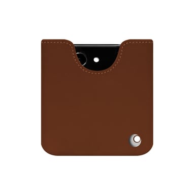 Pochette cuir Samsung Galaxy Z Flip5 - Pochette - Marron - Cuir lisse