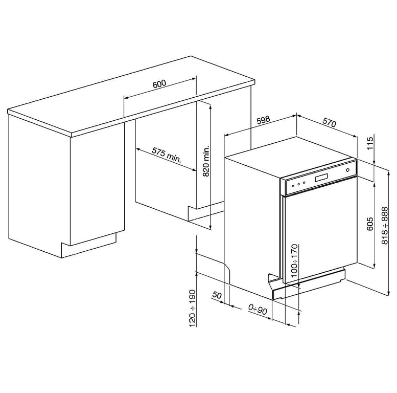 Lave-Vaisselle Smeg LSP292DN – 13 Couverts, 49 dB, Classe D, Départ Différé - vue 3