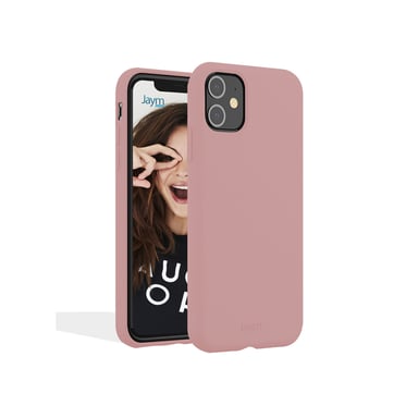 JAYM - Funda de silicona premium rosa arena para Apple iPhone 14 [Compatible con Magsafe] 100% silicona y microfibra - Reforzada y ultra suave