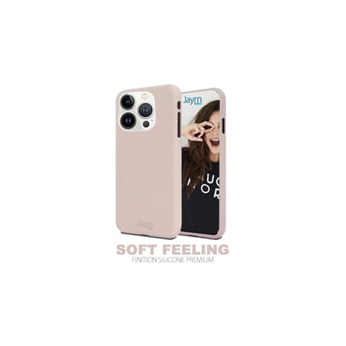 JAYM - Custodia in silicone Soft Feeling Pink Sand per Apple iPhone 14 Pro Max - Finitura in silicone - Ultra Soft Touch