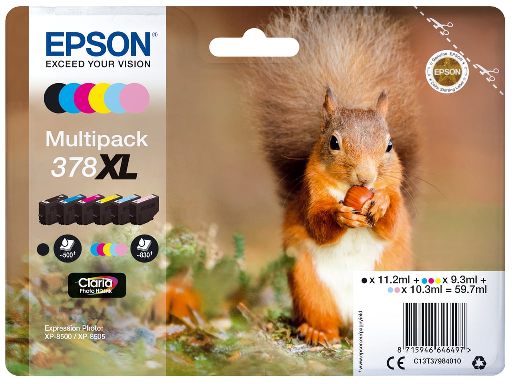 Cartuccia inchiostro Epson Squirrel Multipack 6-colours 378XL Claria Photo HD Ink - Neuf