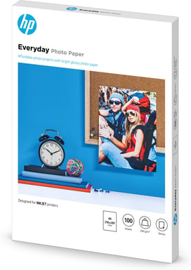 Papel fotográfico brillante HP Everyday - 100 hojas/A4/210 x 297 mm