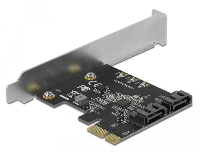 Carte Contrôleur PCI Express DeLock 2 Ports SATA 6 Gbps – Interne - vue 3