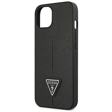 Custodia Guess per iPhone 14 Plus 6,7'' nero Logo SaffianoTriangolo