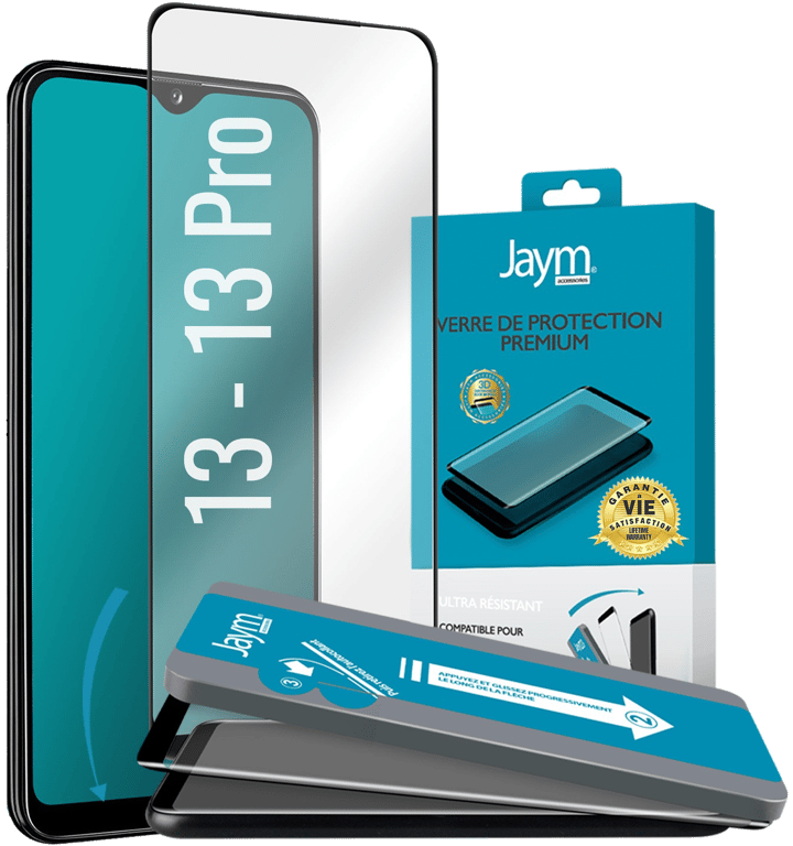 JAYM - Verre de Protection Premium pour Apple iPhone 13 - Apple iPhone 13 Pro - Incurvé 3D avec Cont