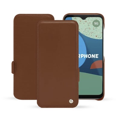 Housse cuir Fairphone 4 -  - Marron - Cuir lisse